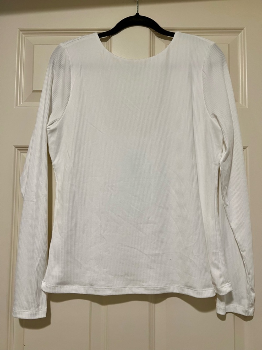 Nine Britton by Stitch Fix- Women's Long-Sleeve Ribbed Crewneck Top White